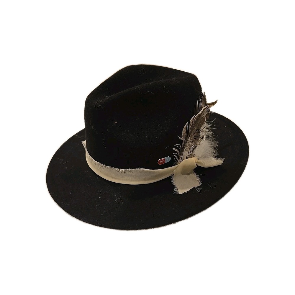 Rare Lila Rose black fedora hat Size M